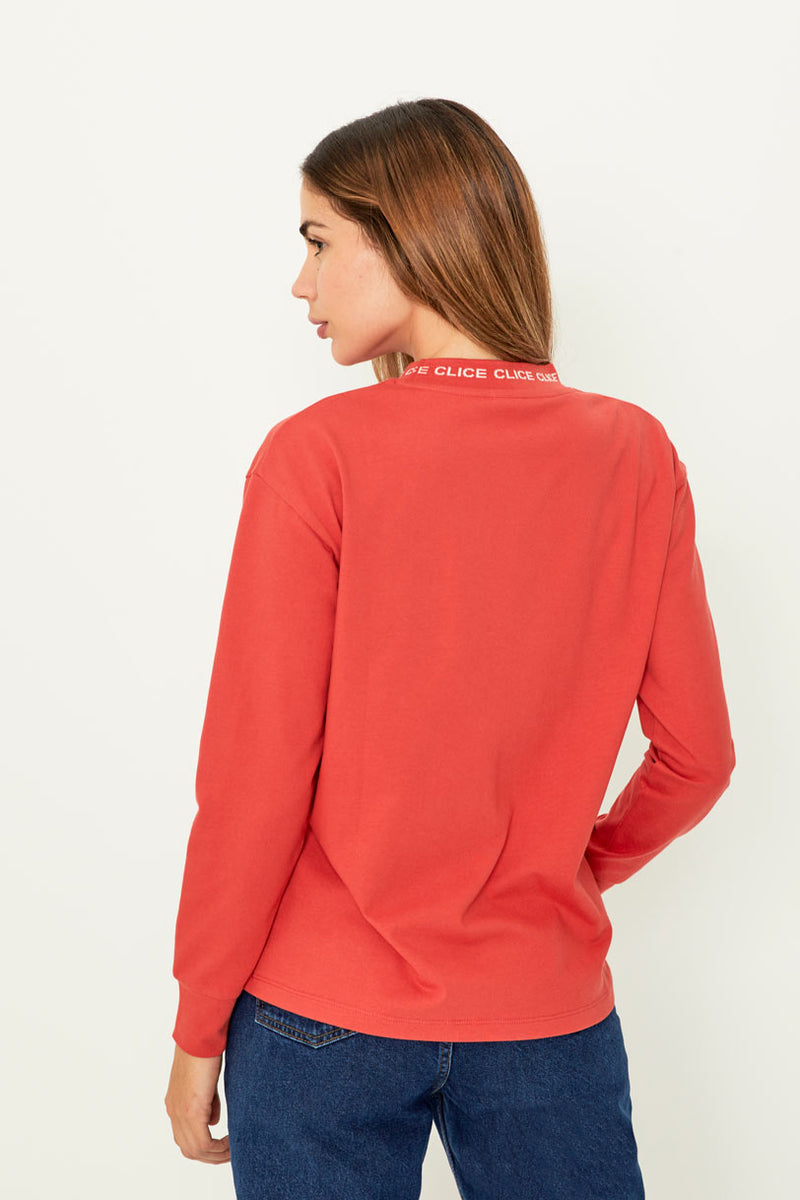 Camiseta cuello mujer (Rojo)