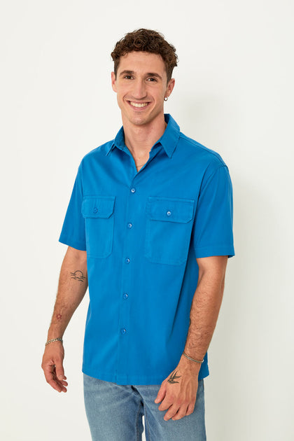 Camisa manga corta (Azul)